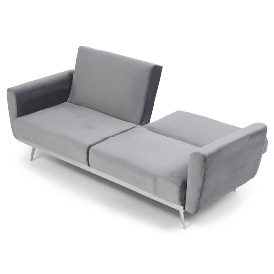 Millom Velvet Upholstered Sofa Bed In Grey_5