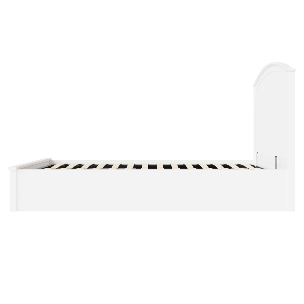Millom Wooden Ottoman Storage Double Bed In White