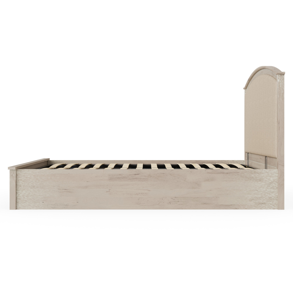 Millom Wooden Ottoman Storage King Size Bed In Limed Oak