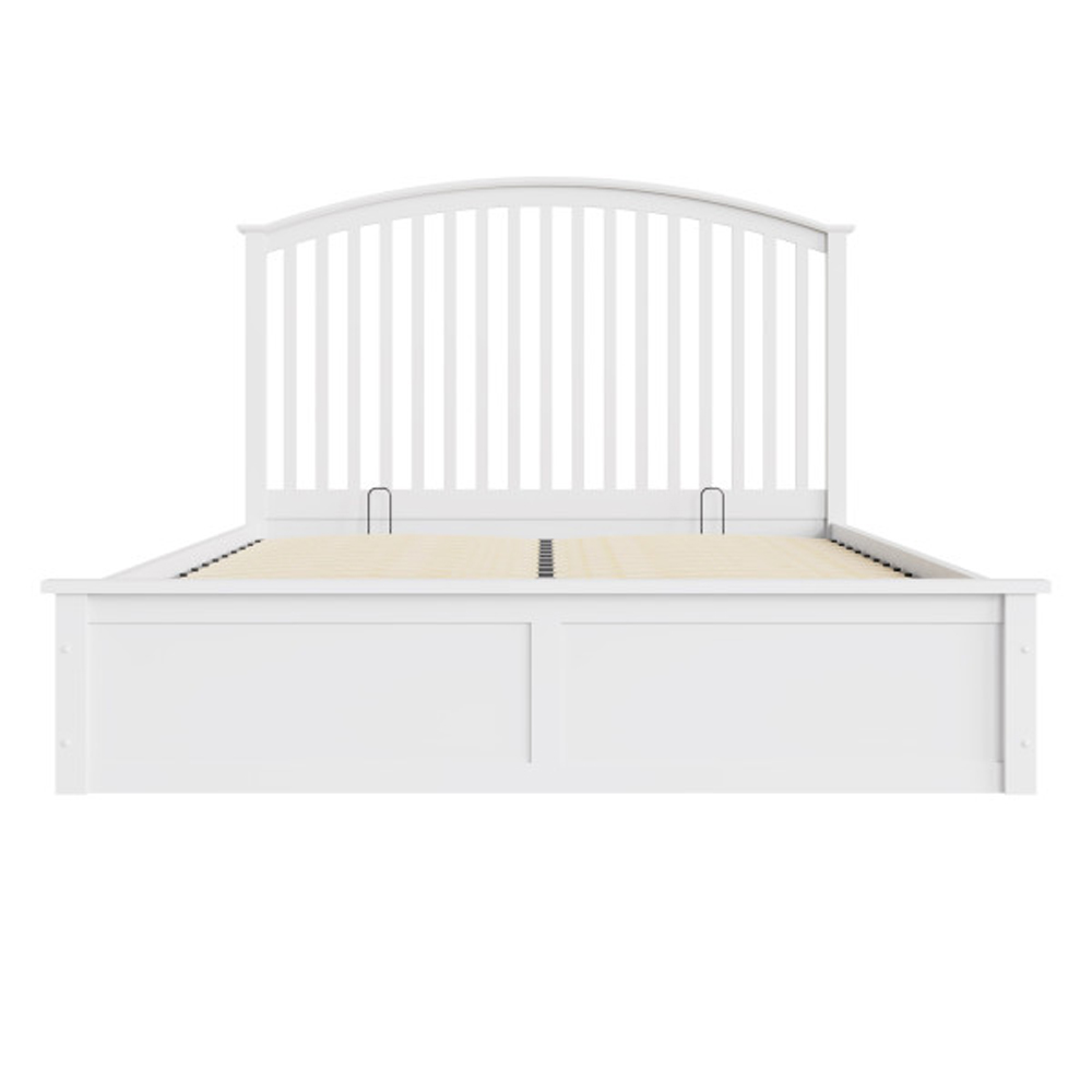 Millom Wooden Ottoman Storage King Size Bed In White