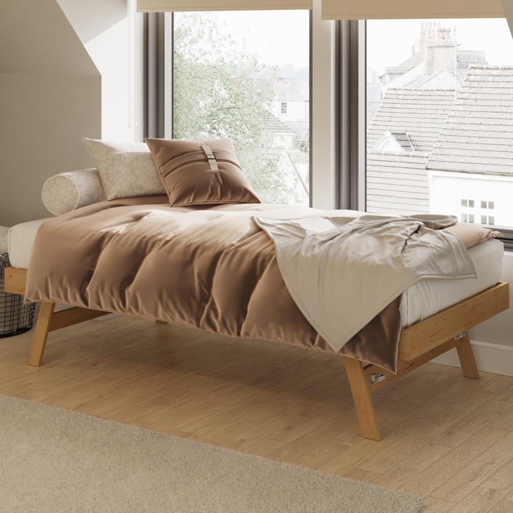 Millom Wooden Single Trundle Bed In Oak