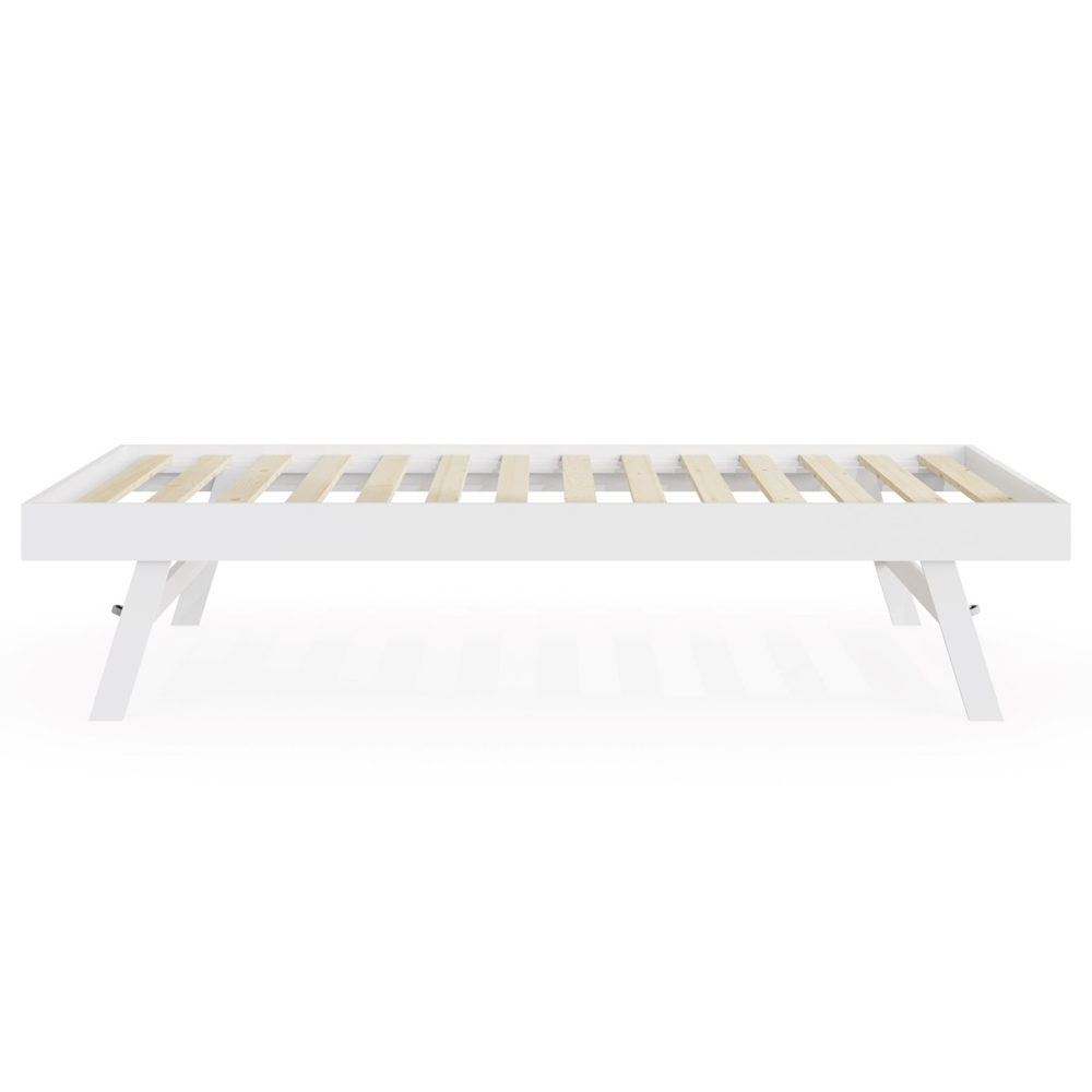Millom Wooden Single Trundle Bed In White
