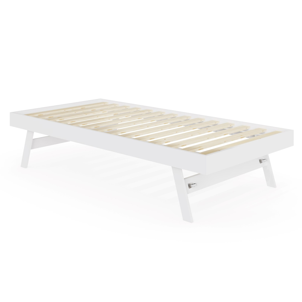 Millom Wooden Single Trundle Bed In White
