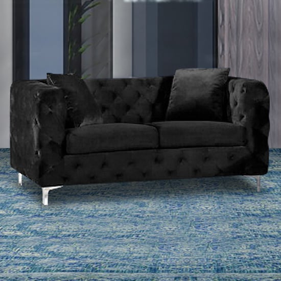 Read more about Mills malta plush velour fabric 2 seater sofa in cosmic