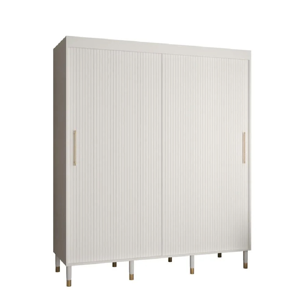 Millwall 180cm Wooden Wardrobe With 2 Sliding Doors In White