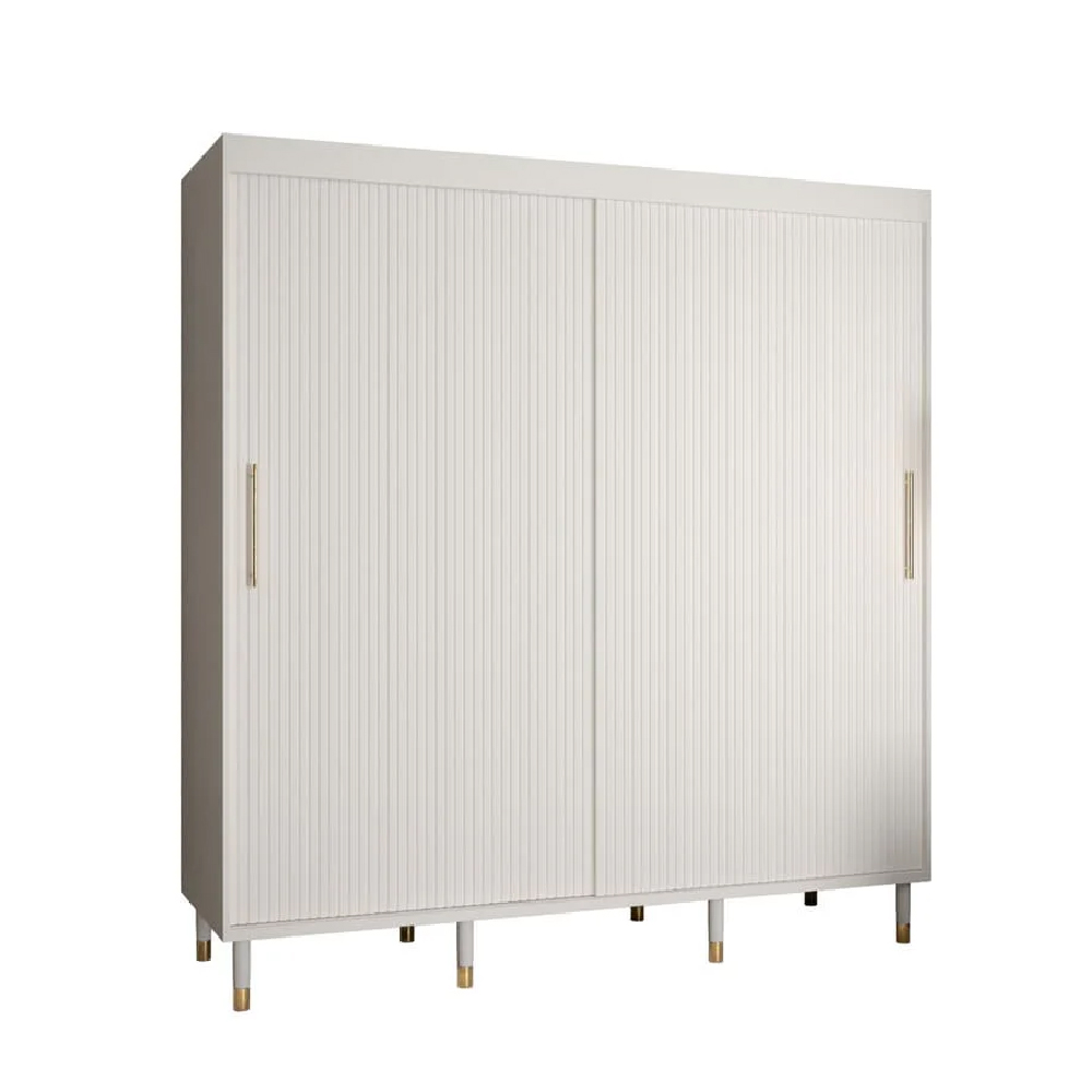 Millwall 200cm Wooden Wardrobe With 2 Sliding Doors In White