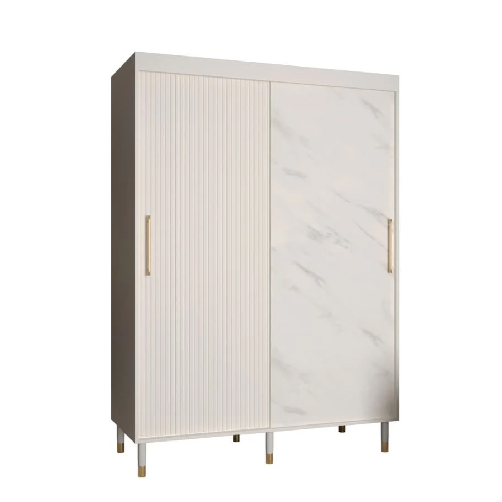 Millwall Wooden Wardrobe 150cm With 2 Sliding Doors In White