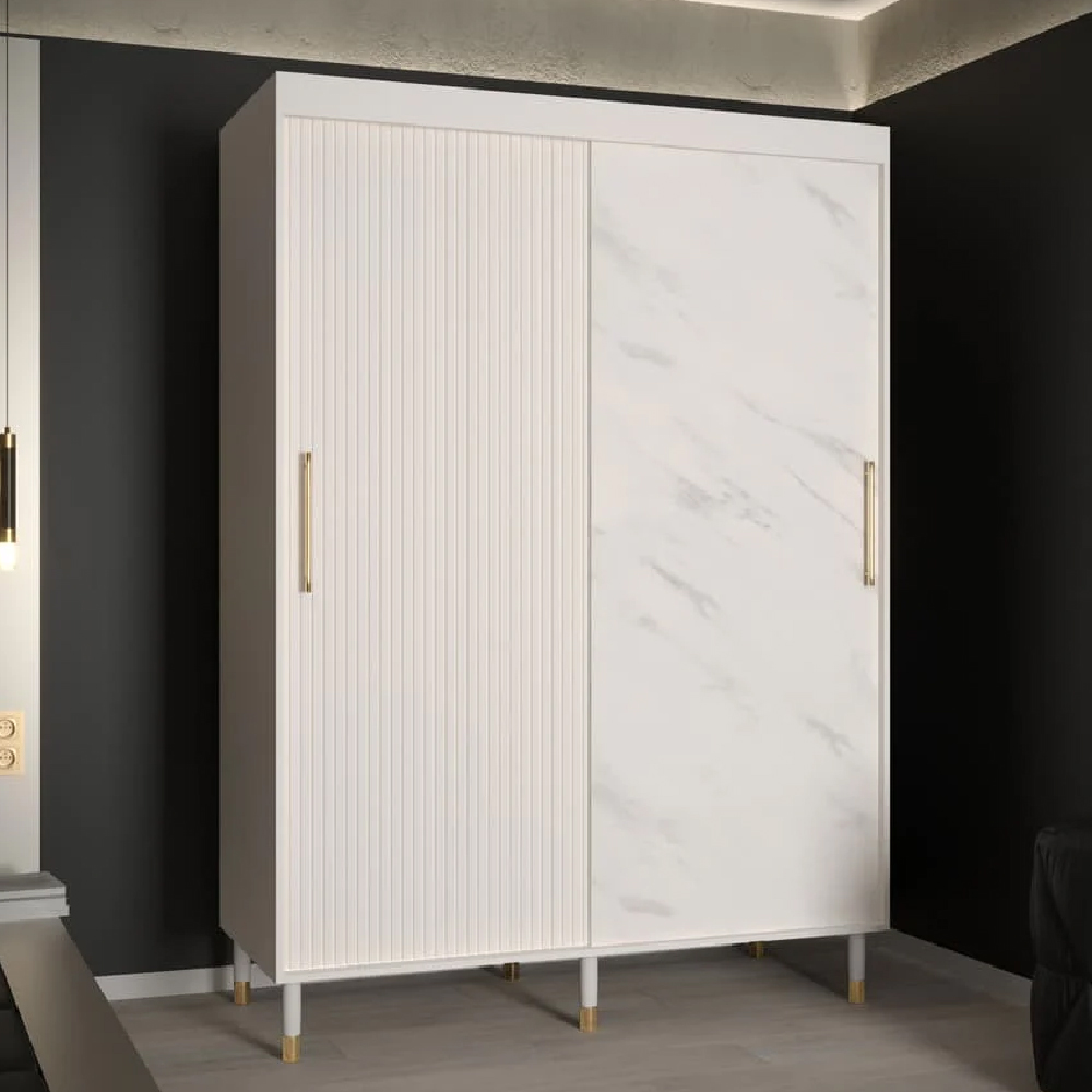 Read more about Millwall wooden wardrobe 150cm with 2 sliding doors in white