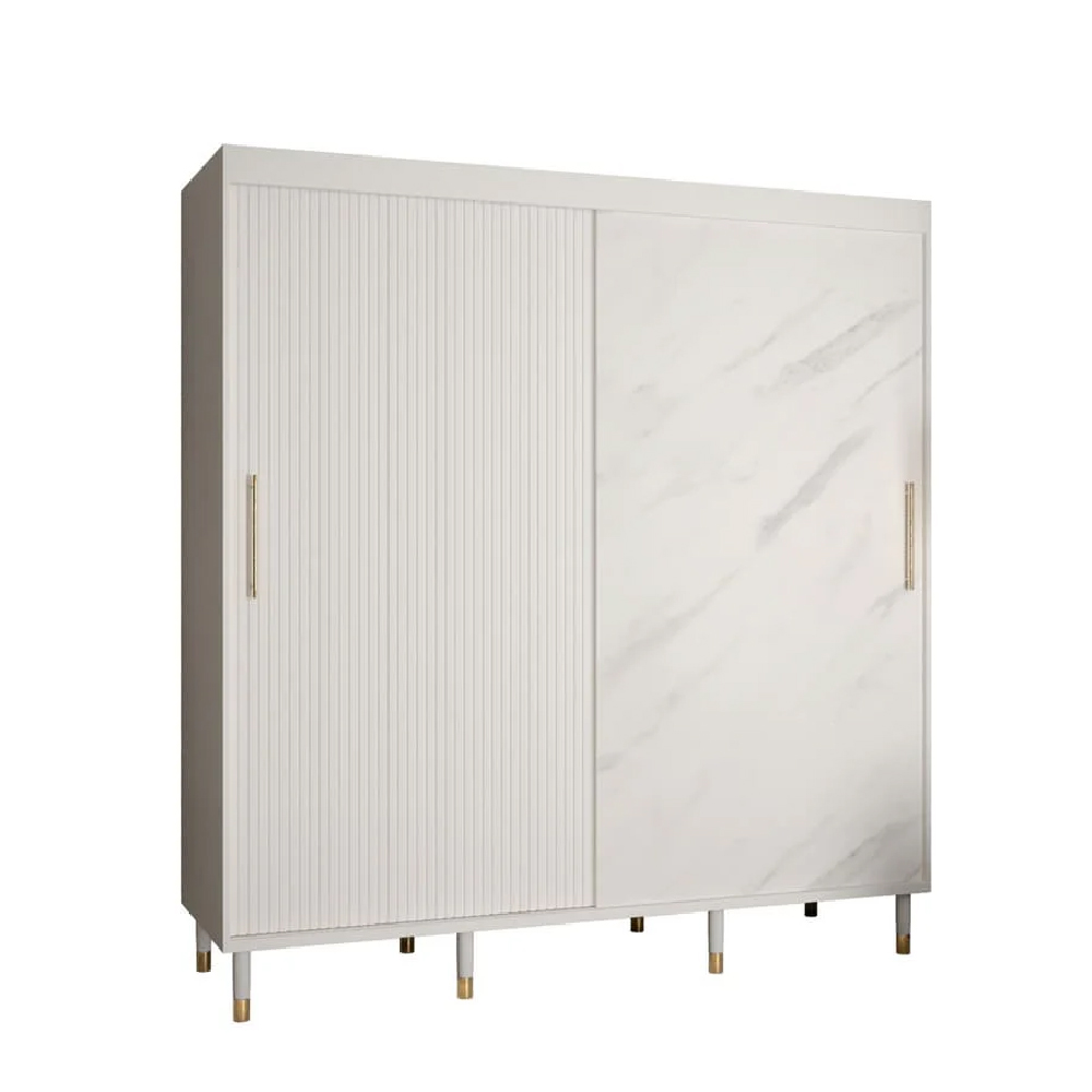 Millwall Wooden Wardrobe 200cm With 2 Sliding Doors In White