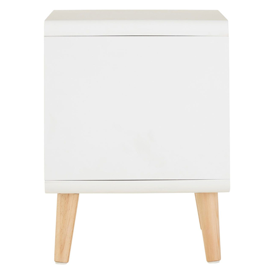 Milova Wooden Bedside Cabinet With 1 Door In White And Grey