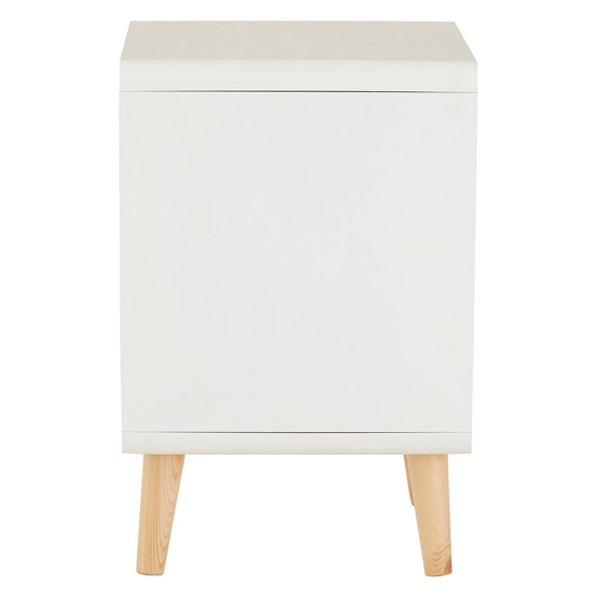 Milova Wooden Bedside Cabinet With 1 Drawer In White And Grey