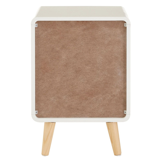 Milova Wooden Bedside Cabinet With 1 Drawer In White And Grey