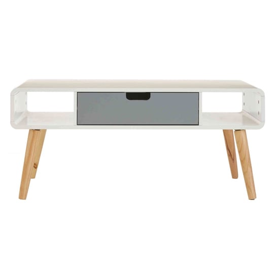 Milova Wooden Coffee Table With 1 Drawer In White And Grey