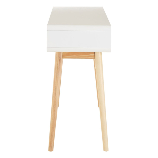 Milova Wooden Console Table With 2 Drawers In White And Grey
