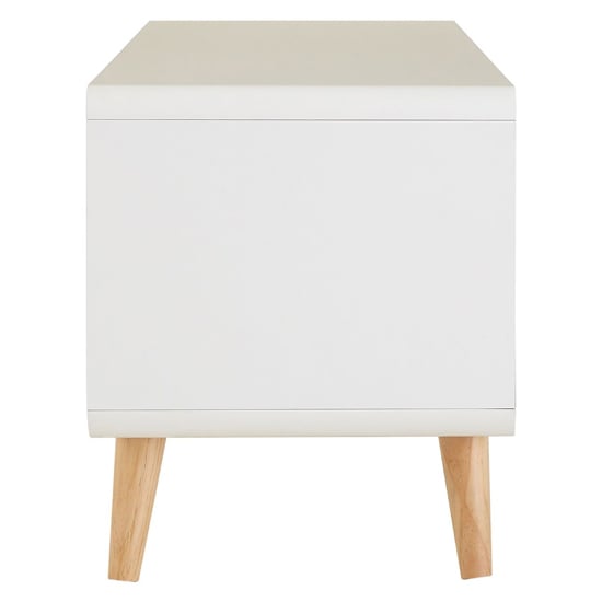 Milova Wooden TV Stand With 2 Doors In White And Grey