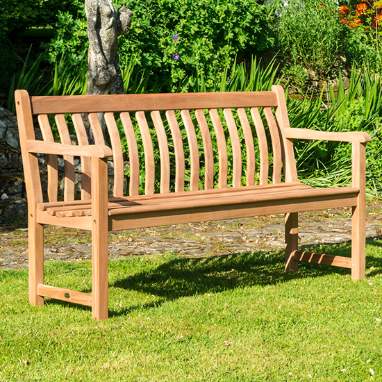 Milrig Outdoor Broadfield 5Ft Wooden Seating Bench In Pinkish Red_1