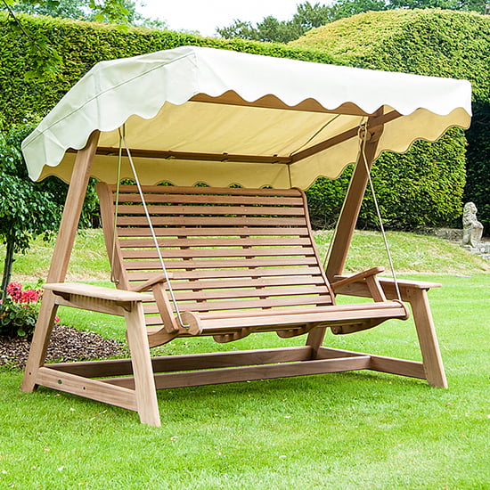 Product photograph of Milrig Outdoor Wooden Swing Seat In Pinkish Red from Furniture in Fashion