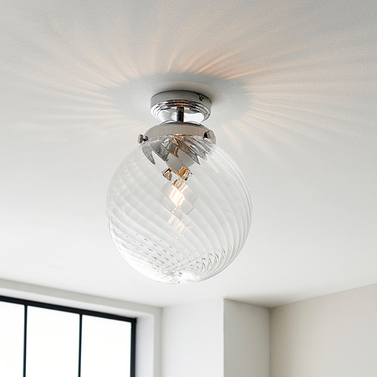 Product photograph of Milston Flush Bathroom Ceiling Light In Chrome from Furniture in Fashion