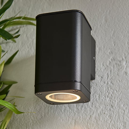 Product photograph of Milton 1 Light Aluminium Wall Light In Textured Black from Furniture in Fashion