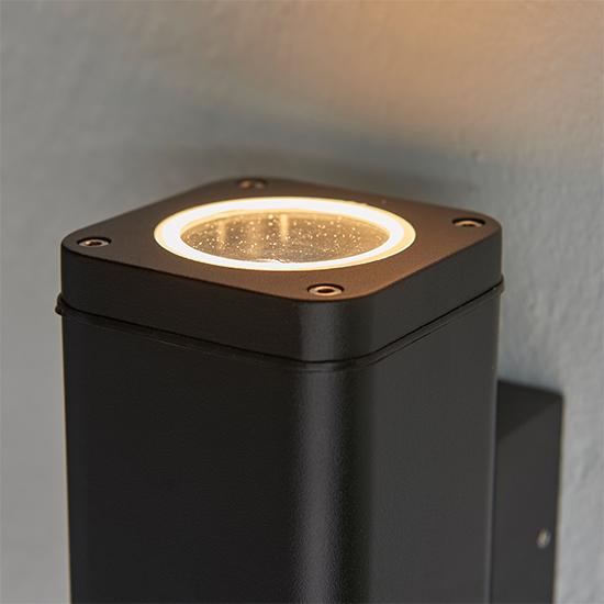 Milton 2 Lights Aluminium Wall Light In Textured Black