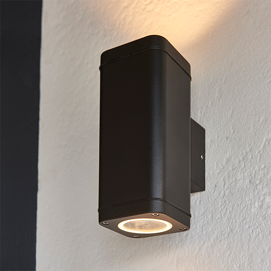 Milton 2 Lights Aluminium Wall Light In Textured Black