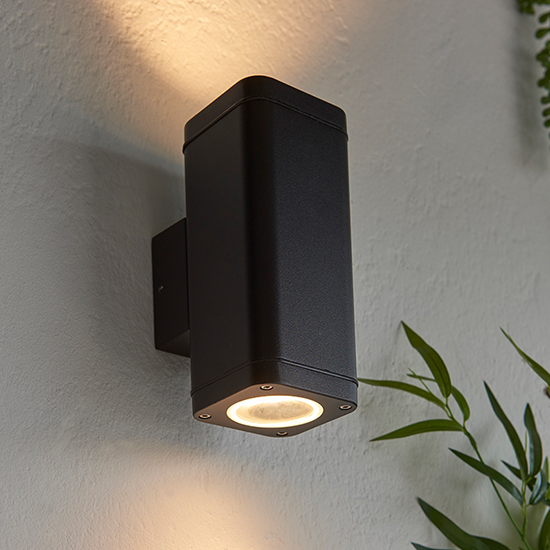 Photo of Milton 2 lights aluminium wall light in textured black