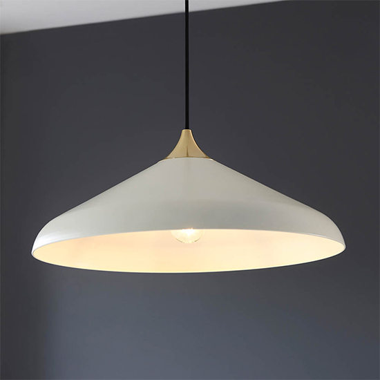 View Milton coned shade ceiling pendant light in warm white