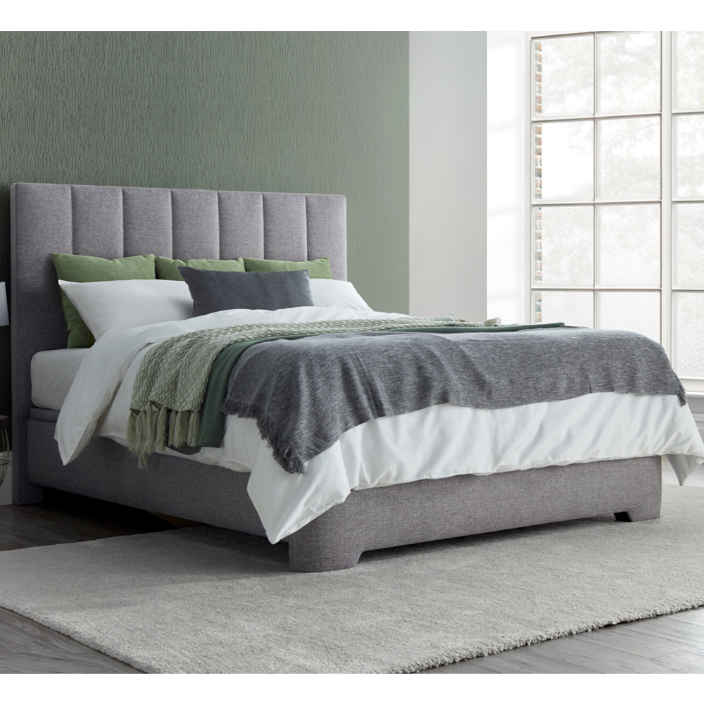 Milton Fabric Ottoman Storage Double Bed In Grey