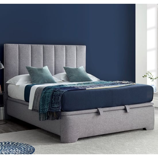 Milton Marbella Fabric Ottoman Double Bed In Grey