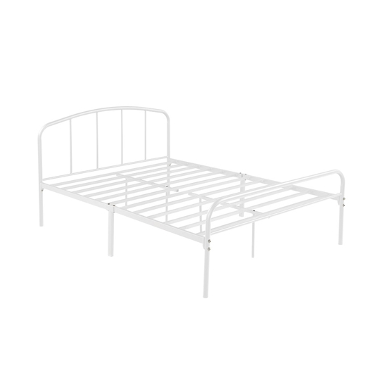 Meigle Metal Double Bed In White