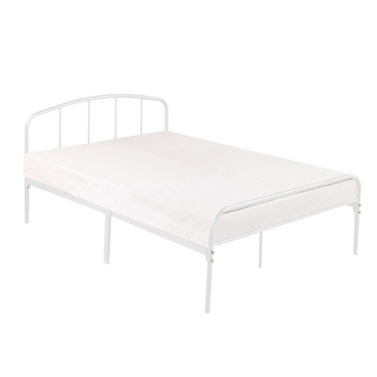 Meigle Metal King Size Bed In White