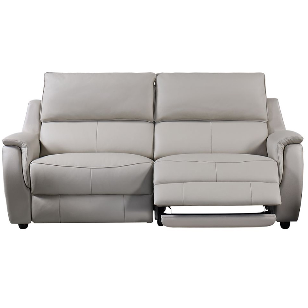 Milun Leather Electric Recliner 3 Seater Sofa In Cloud