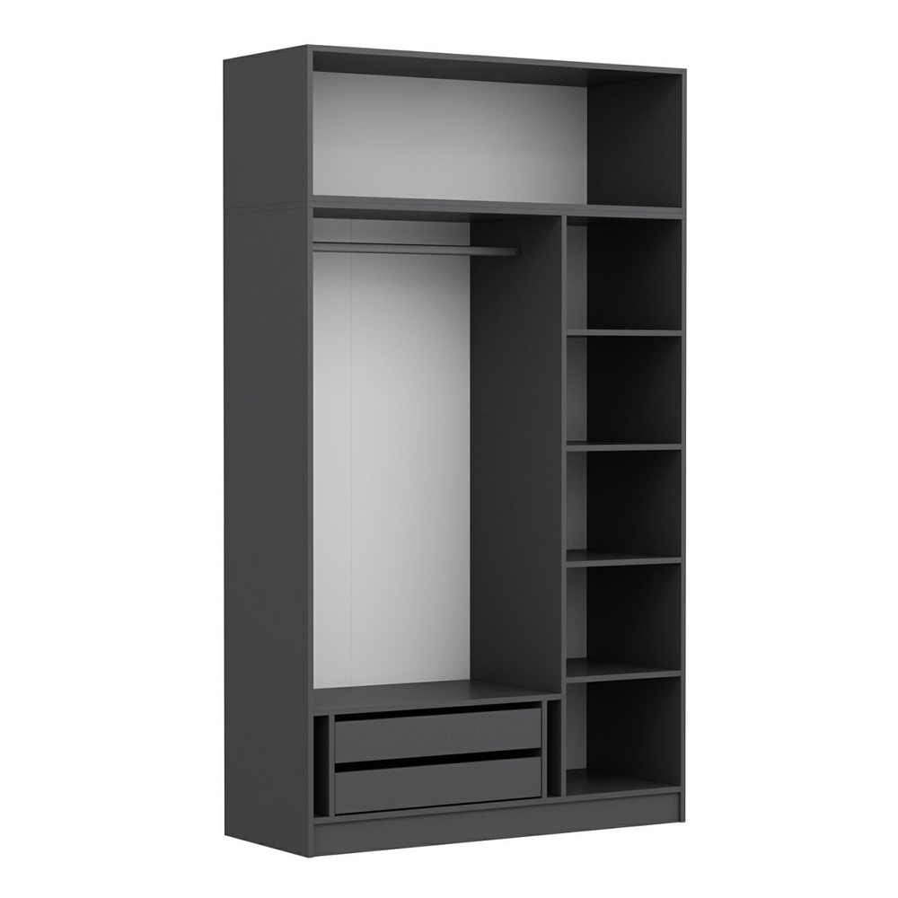 Minar H235cm Wooden Wardrobe with 4 Doors in Anthracite