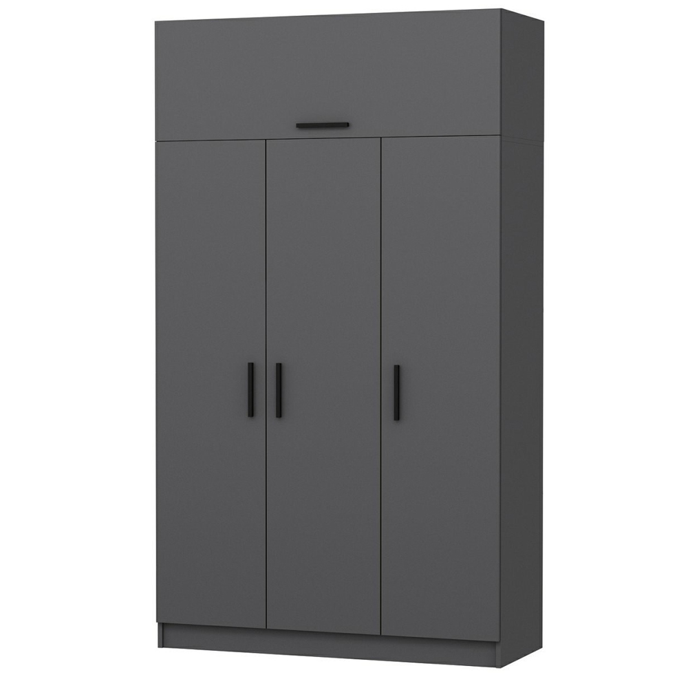 Minar H235cm Wooden Wardrobe with 4 Doors in Anthracite