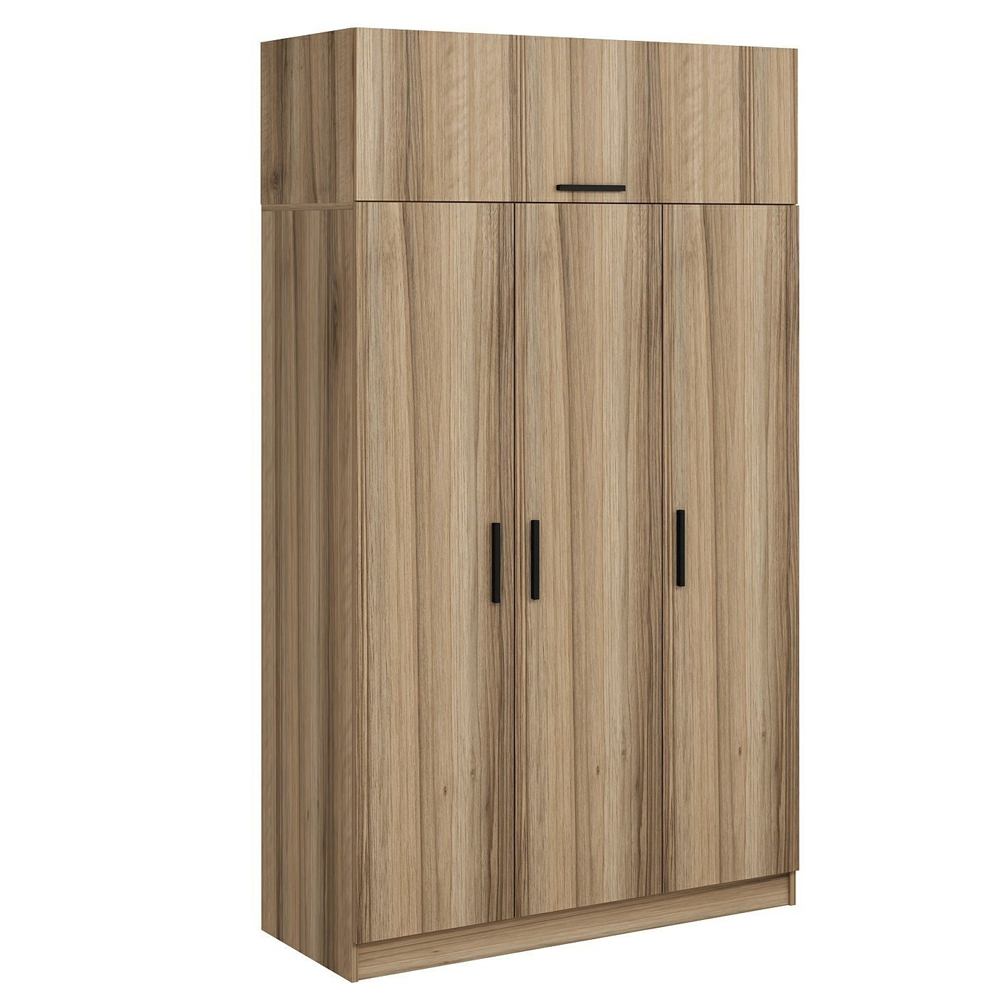 Minar H235cm Wooden Wardrobe with 4 Doors in Oak