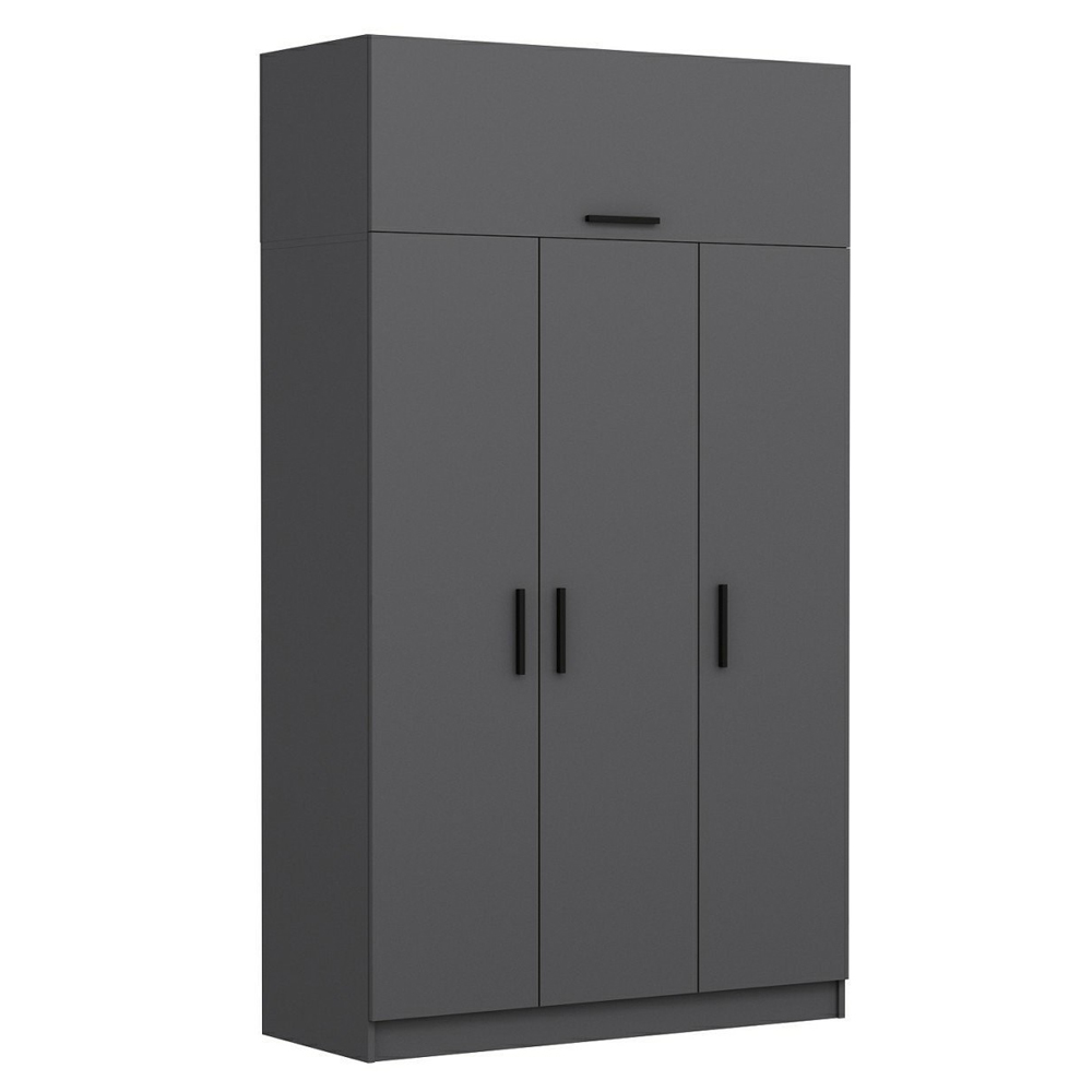 Minar H255cm Wooden Wardrobe with 4 Doors in Anthracite