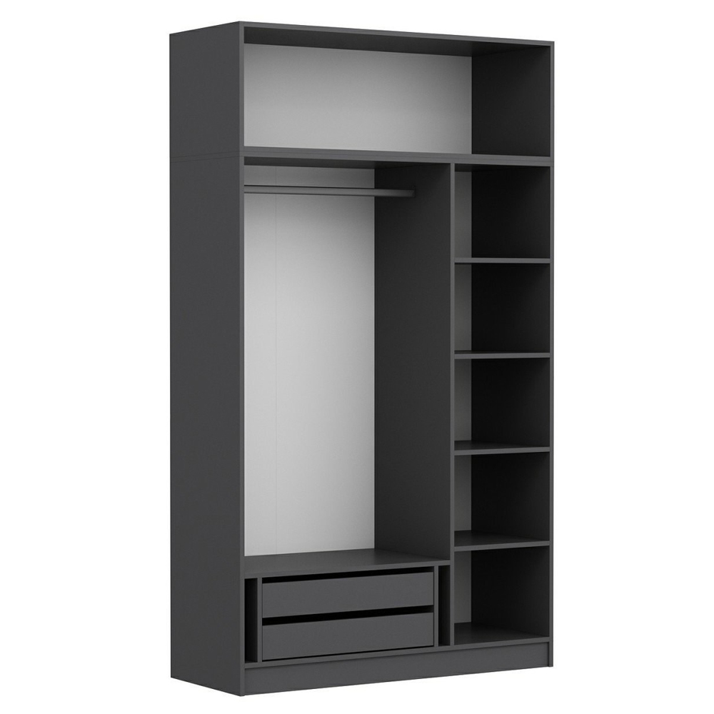 Minar H255cm Wooden Wardrobe with 4 Doors in Anthracite