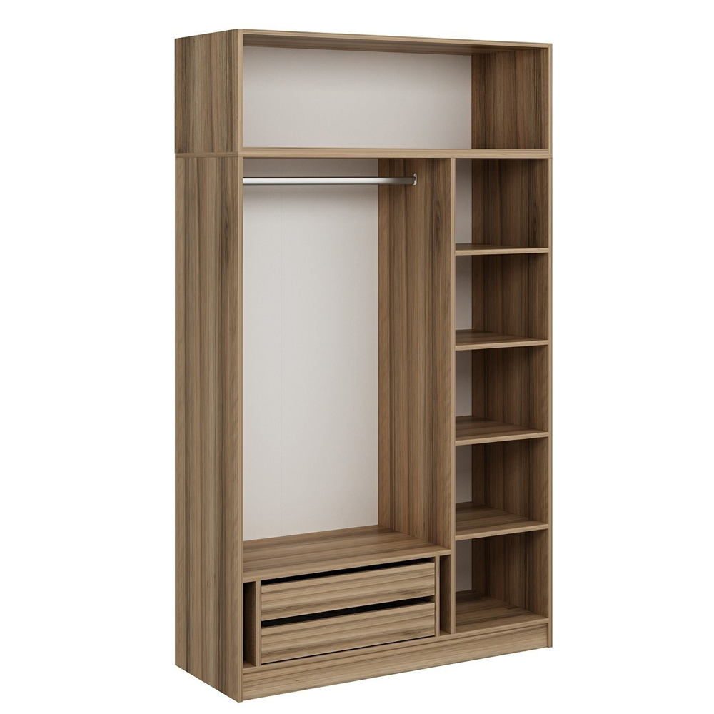 Minar H255cm Wooden Wardrobe with 4 Doors in Oak