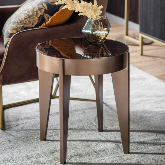 Read more about Mincho starburst glass side table with gold metal base