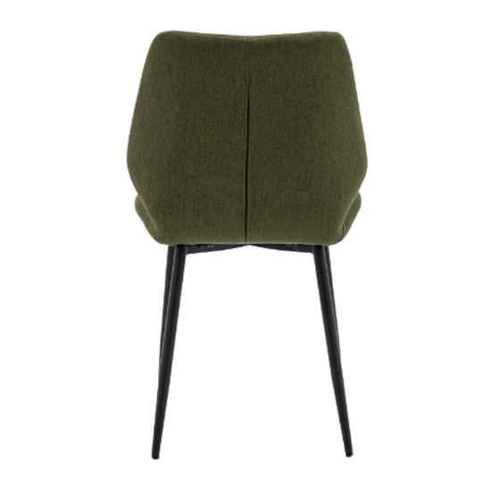 Minford Bottle Green Fabric Dining Chairs In Pair Furniture in Fashion