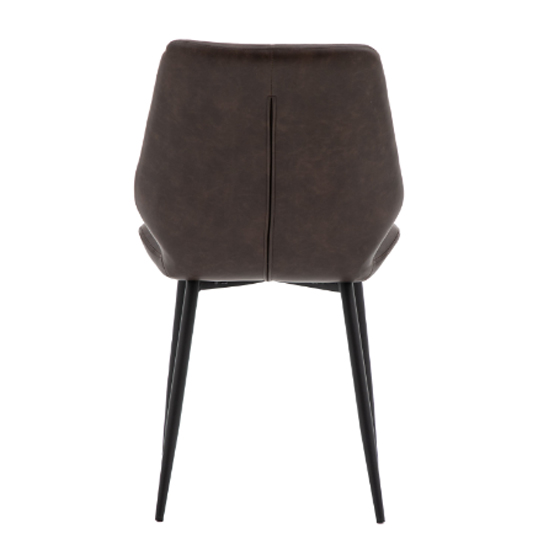 Minford Brown Leather Dining Chairs In Pair Furniture in Fashion
