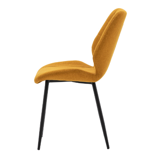 Minford Saffron Fabric Dining Chairs With Black Legs In Pair