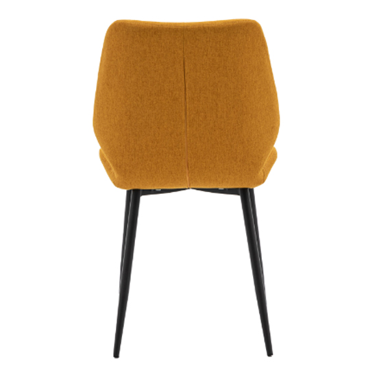Minford Saffron Fabric Dining Chairs With Black Legs In Pair