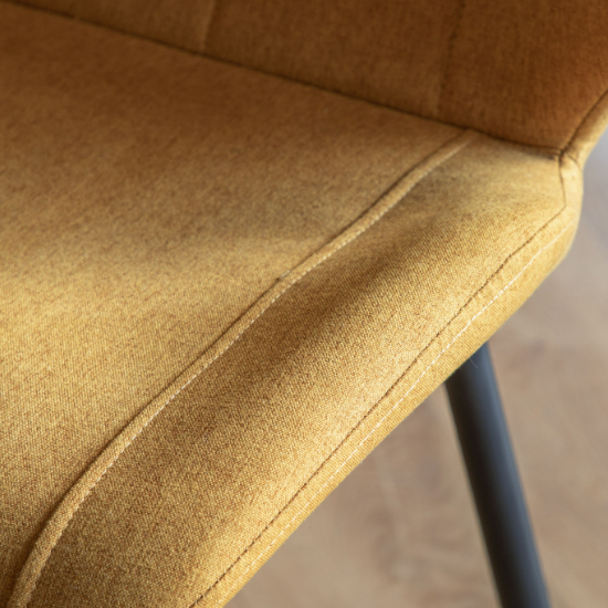 Minford Saffron Fabric Dining Chairs With Black Legs In Pair