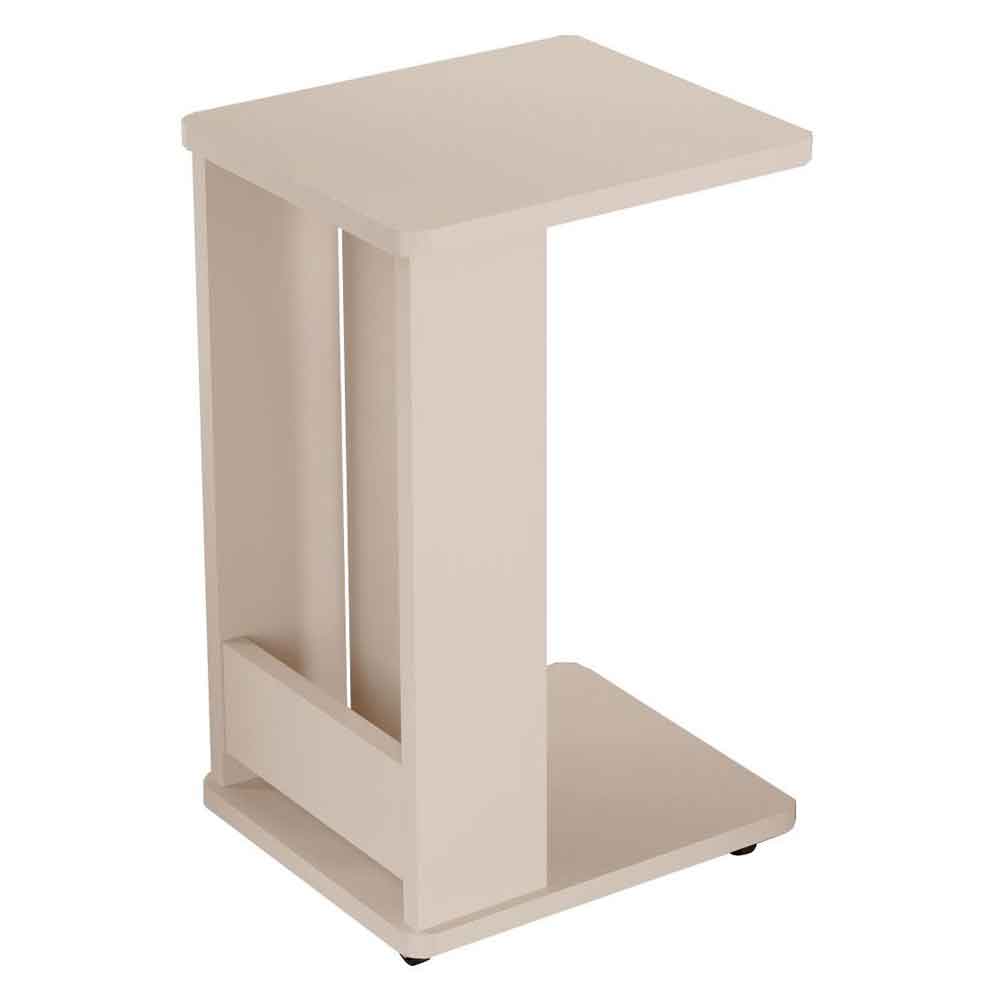 Mini Wooden Side Table with Magazine Rack in Sand
