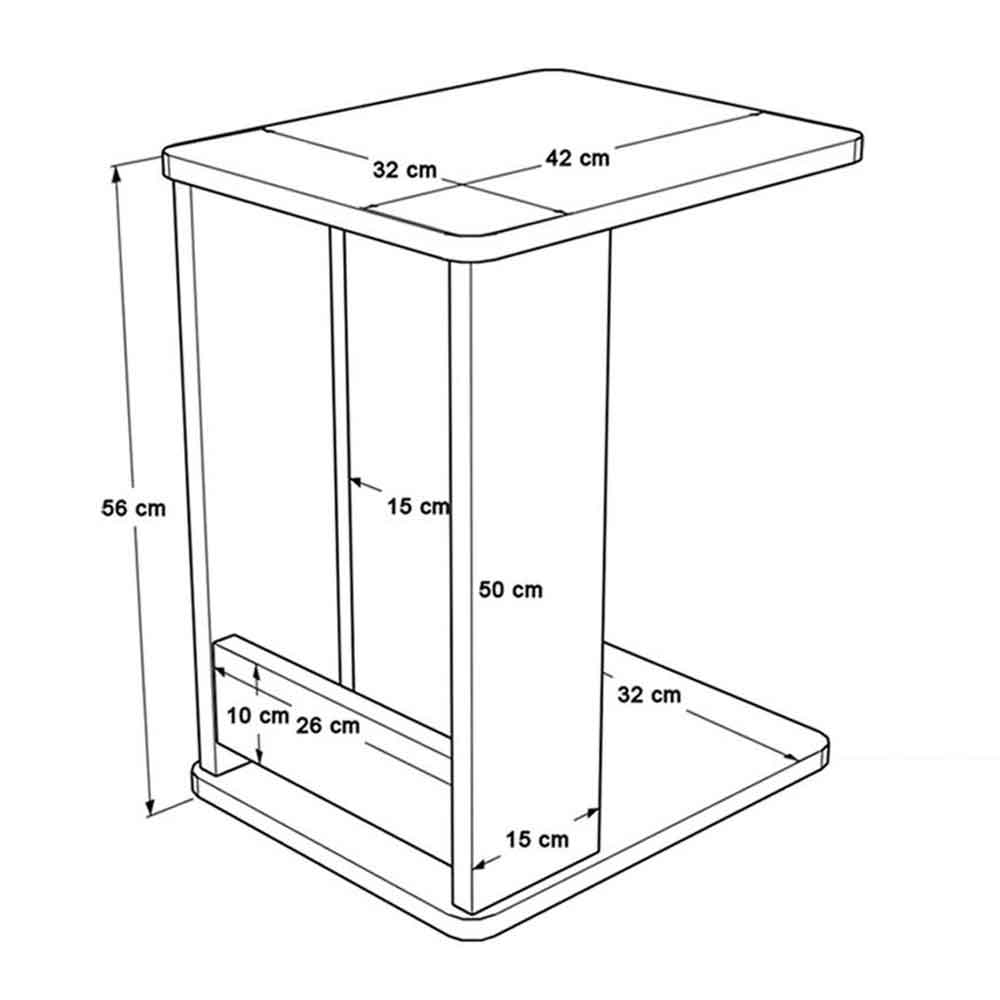 Mini Wooden Side Table with Magazine Rack in White