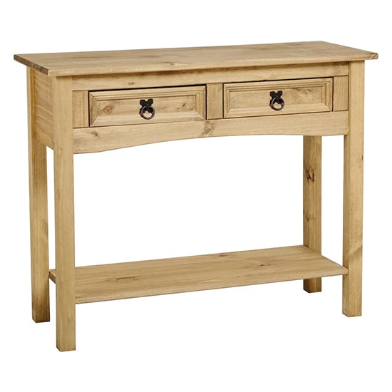 Read more about Minoris console table in light pine with 2 drawers and shelf