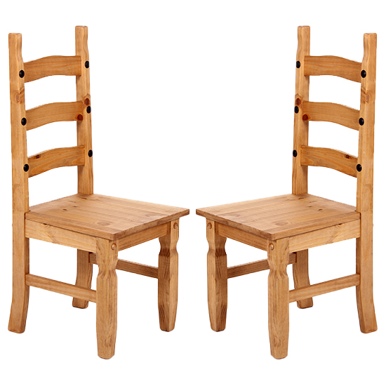 Product photograph of Carlen Light Pine Wooden Dining Chairs In Pair from Furniture in Fashion