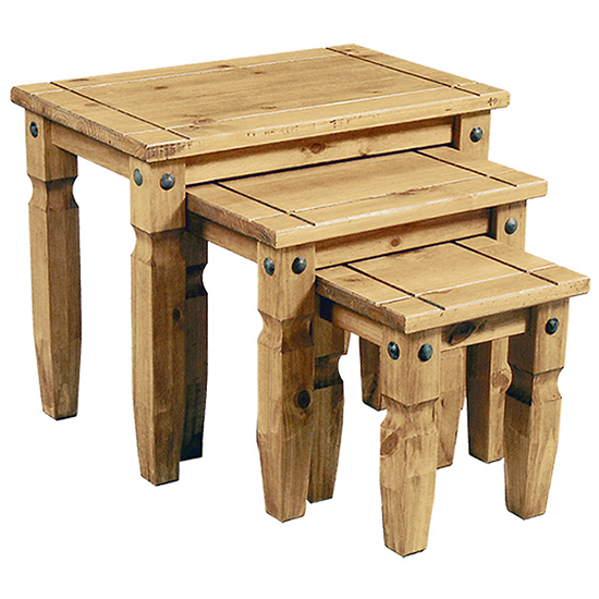Read more about Minoris set of 3 nest of tables in light pine