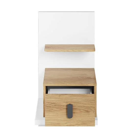 Minot Kids Wooden Bedside Cabinet Left In Natural Hickory Oak